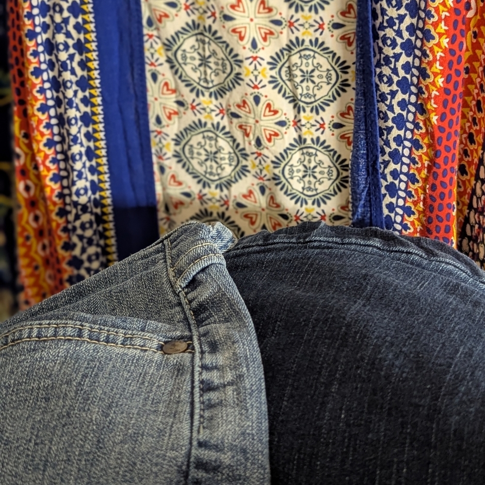 Fig And Flower Rayon Plus Size 2X Top Multi Color Attached Tank Bell Sleeves - Picture 11 of 14